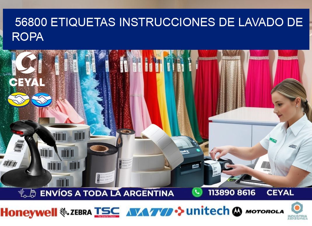 56800 etiquetas instrucciones de lavado de ropa
