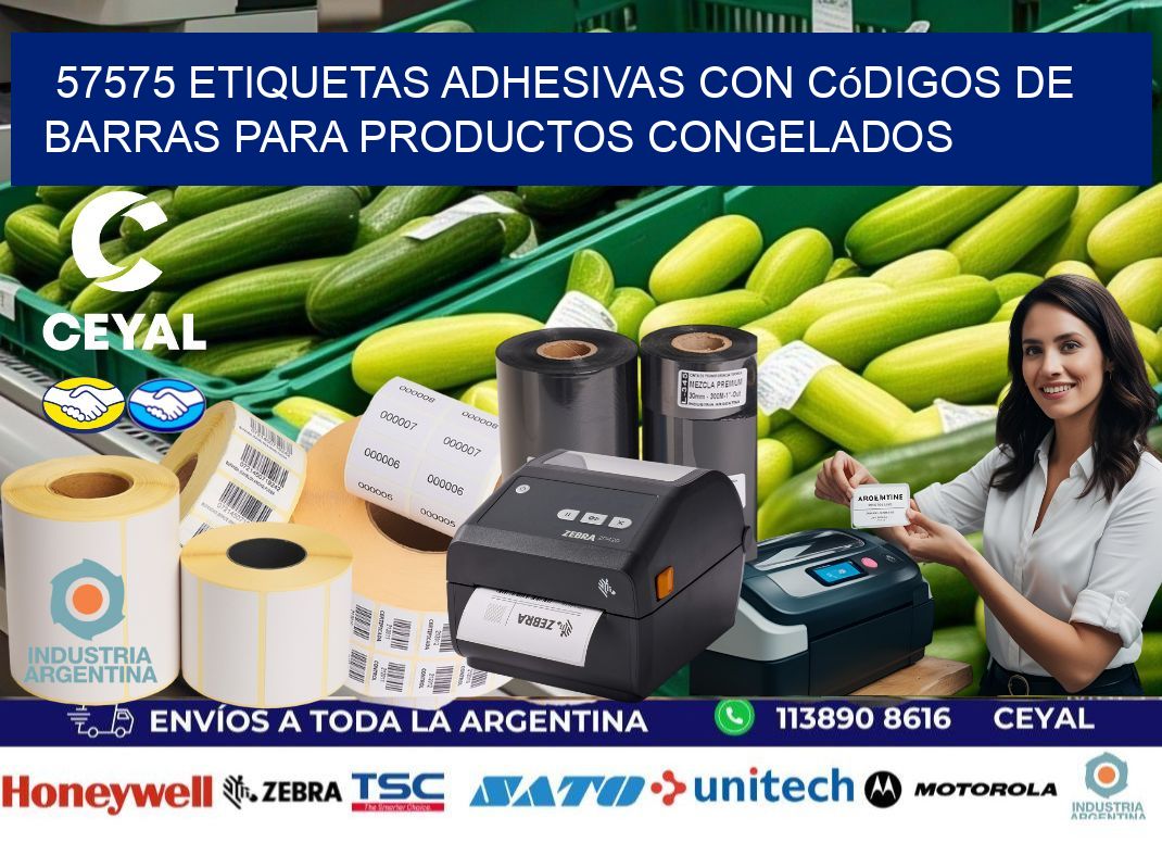 57575 Etiquetas adhesivas con códigos de barras para productos congelados