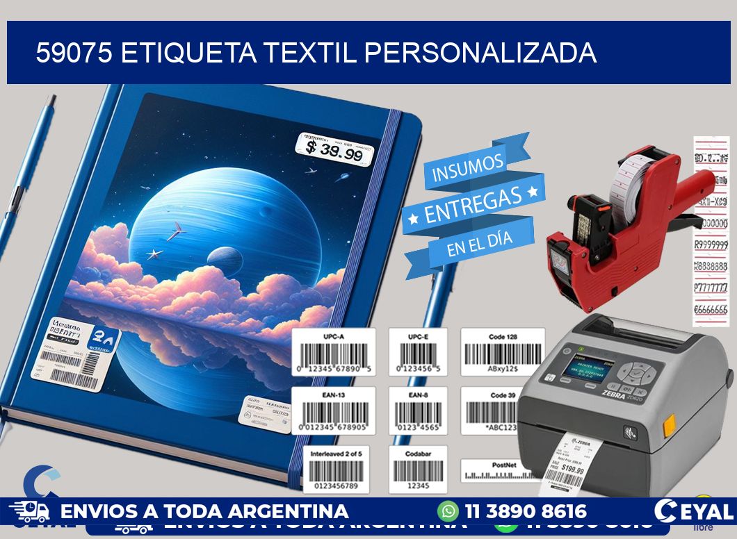 59075 Etiqueta textil personalizada