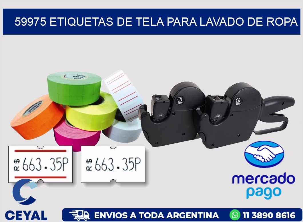 59975 Etiquetas de tela para lavado de ropa