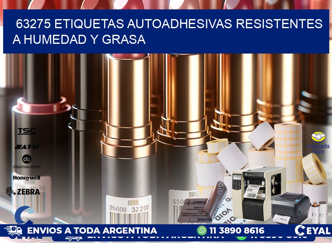 63275 etiquetas autoadhesivas resistentes a humedad y grasa