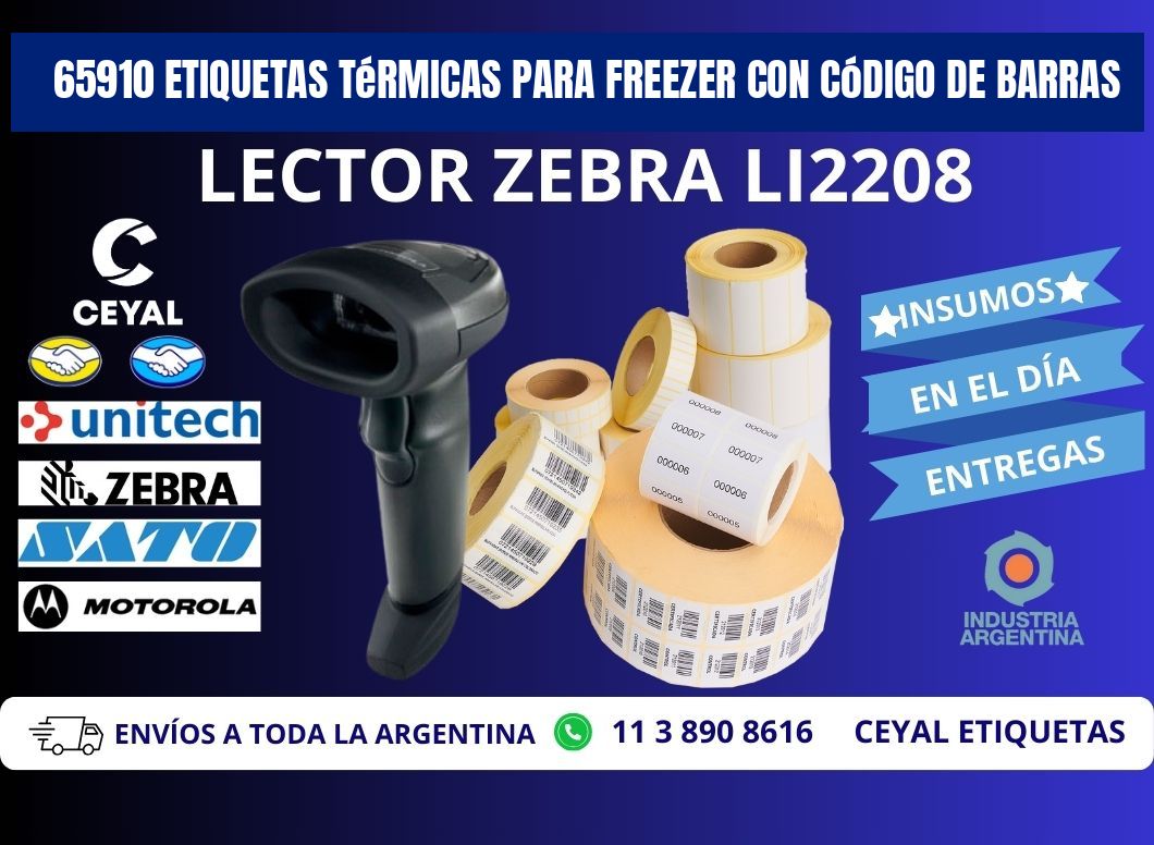 65910 etiquetas térmicas para freezer con código de barras