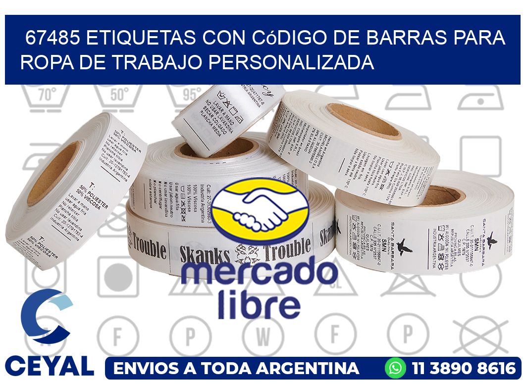 67485 Etiquetas con código de barras para ropa de trabajo personalizada