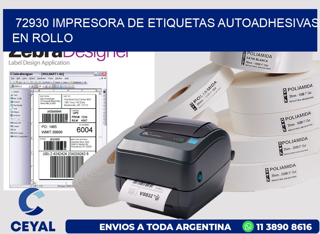 72930 impresora de etiquetas autoadhesivas en rollo