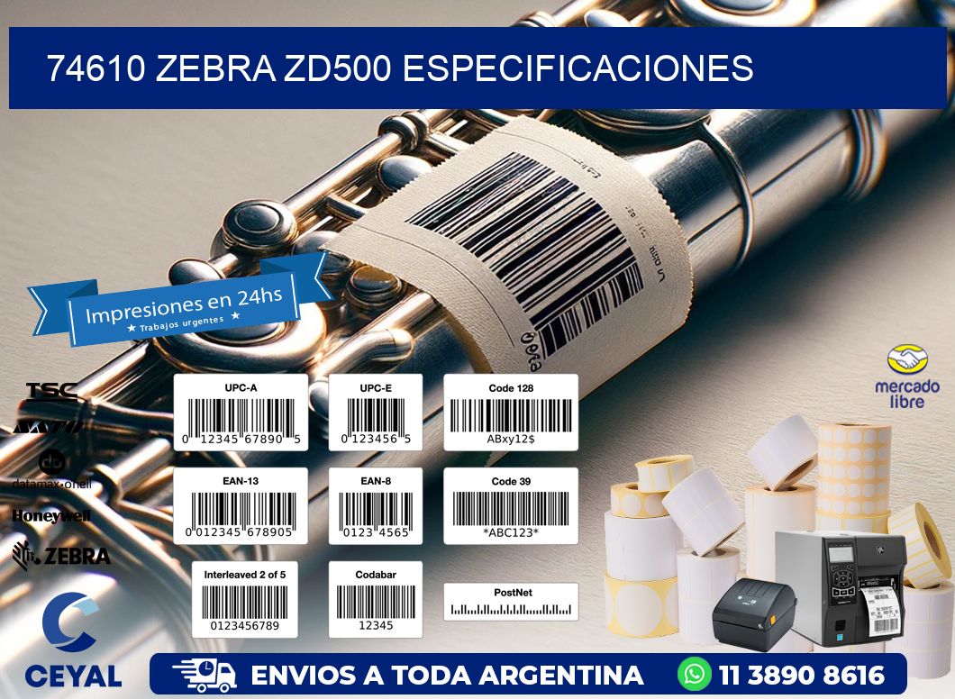 74610 Zebra ZD500 especificaciones