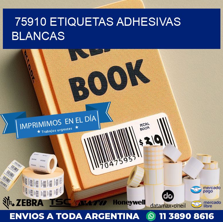 75910 etiquetas adhesivas blancas