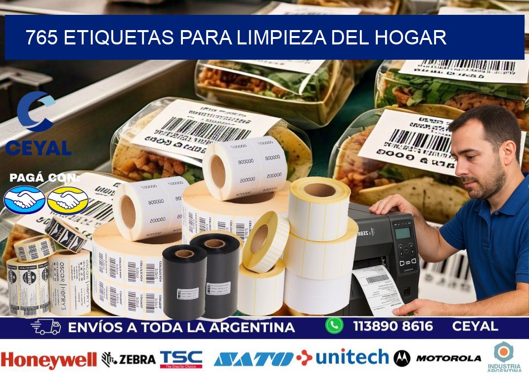 765 Etiquetas para limpieza del hogar