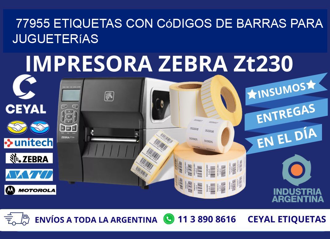 77955 etiquetas con códigos de barras para jugueterías