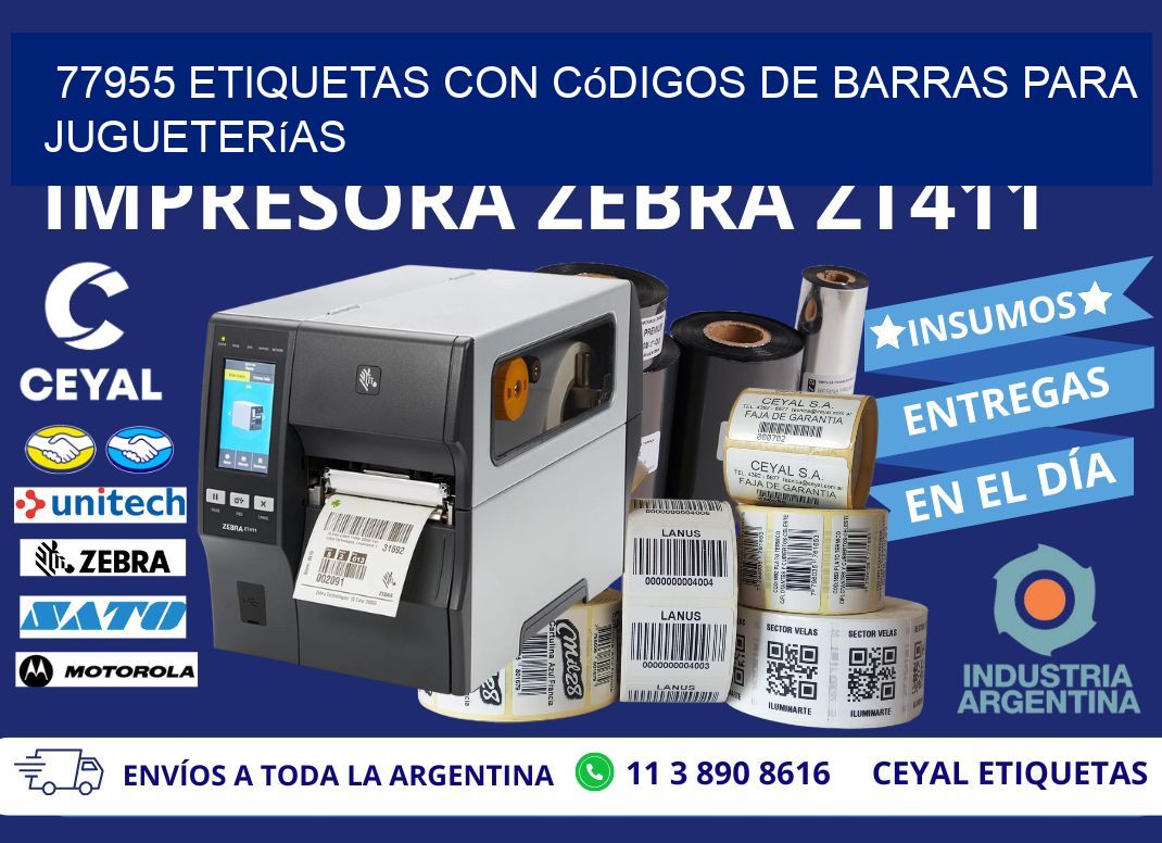 77955 etiquetas con códigos de barras para jugueterías