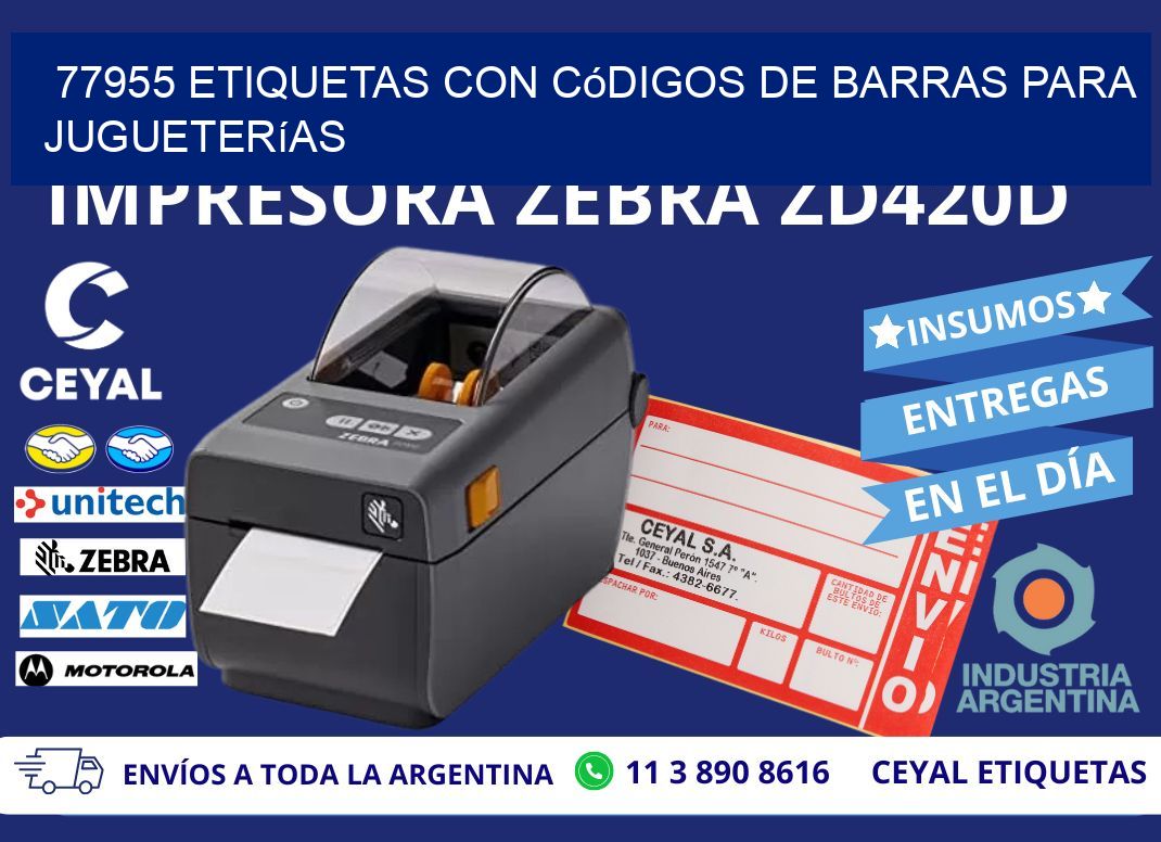 77955 etiquetas con códigos de barras para jugueterías