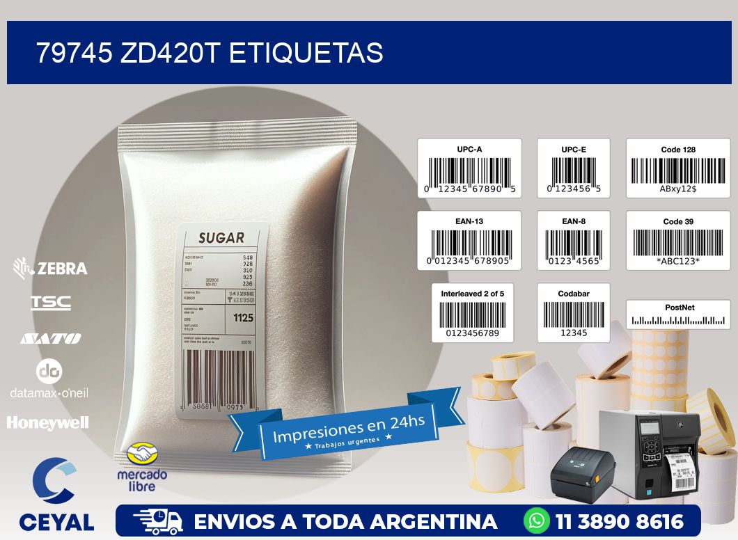 79745 ZD420t etiquetas