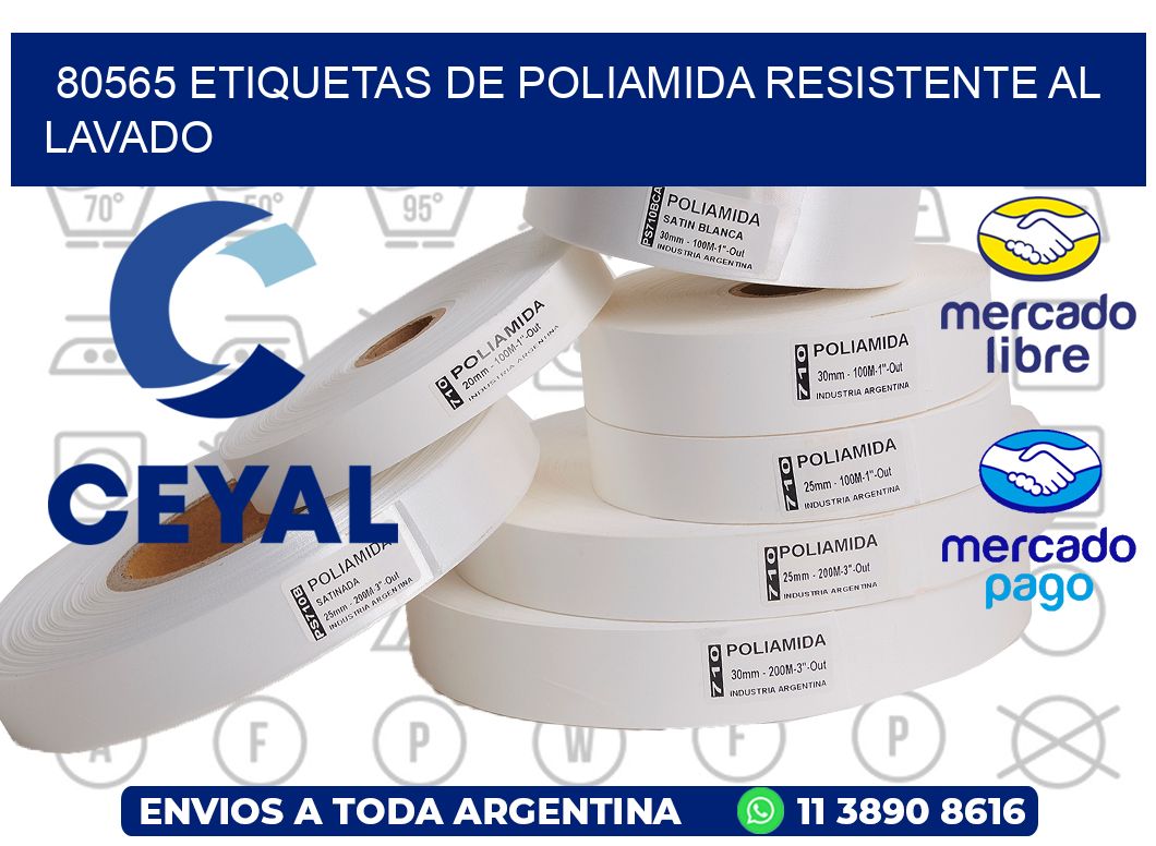 80565 Etiquetas de poliamida resistente al lavado