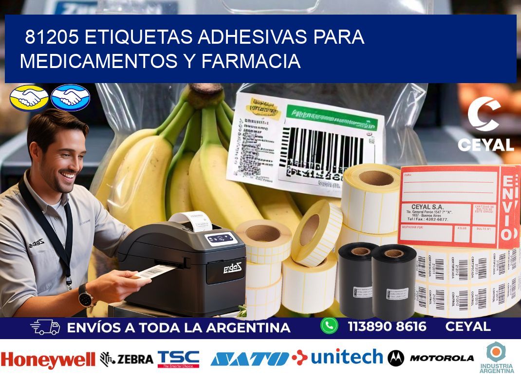 81205 Etiquetas adhesivas para medicamentos y farmacia