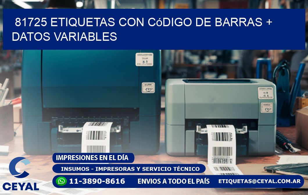 81725 etiquetas con código de barras + datos variables