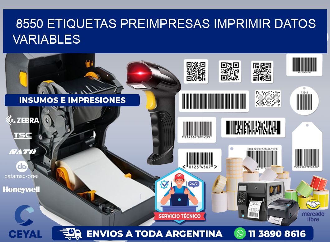 8550 Etiquetas preimpresas imprimir datos variables