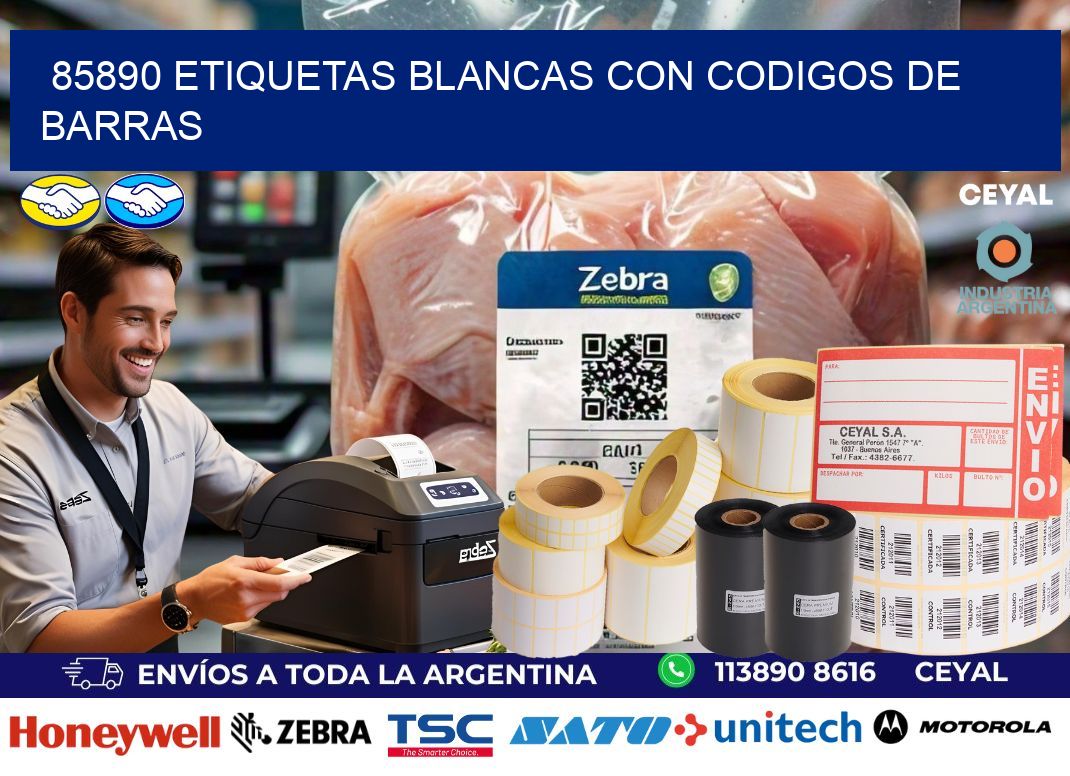 85890 etiquetas blancas con codigos de barras