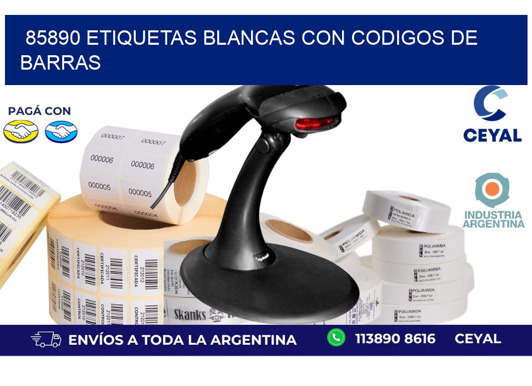 85890 etiquetas blancas con codigos de barras