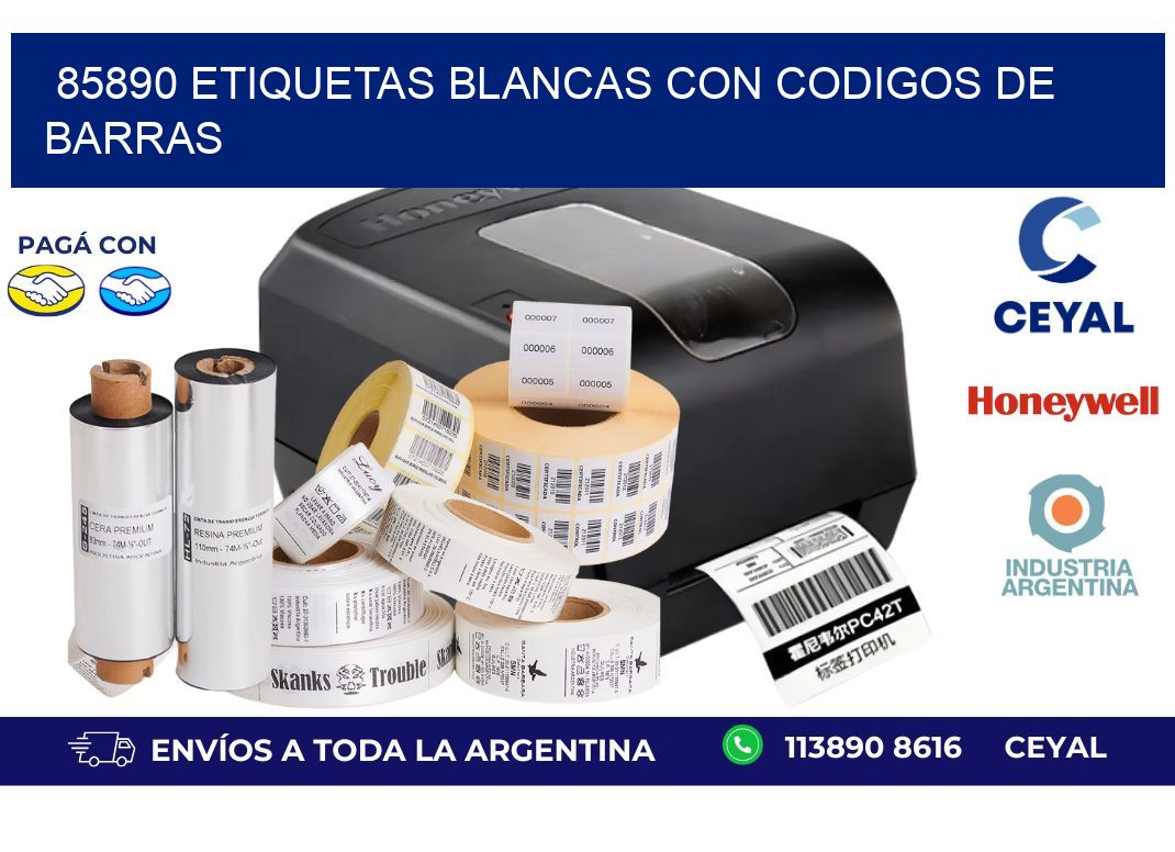 85890 etiquetas blancas con codigos de barras