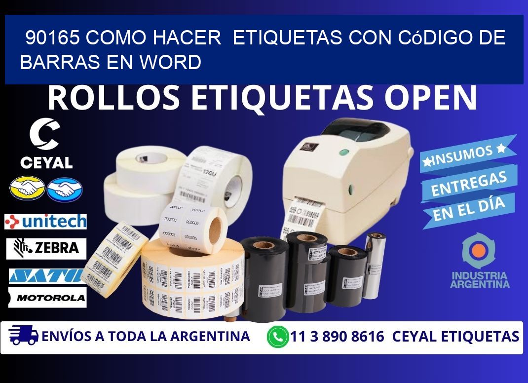 90165 Como hacer  etiquetas con código de barras en Word