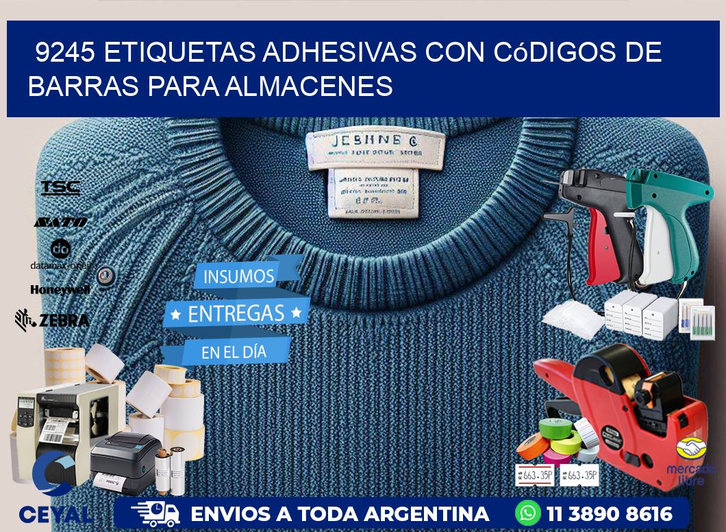 9245 etiquetas adhesivas con códigos de barras para almacenes