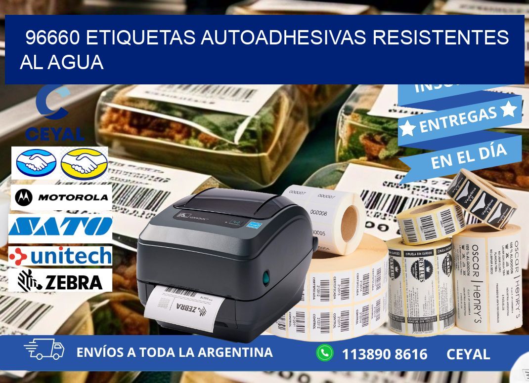96660 etiquetas autoadhesivas resistentes al agua