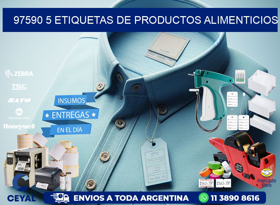 97590 5 etiquetas de productos alimenticios