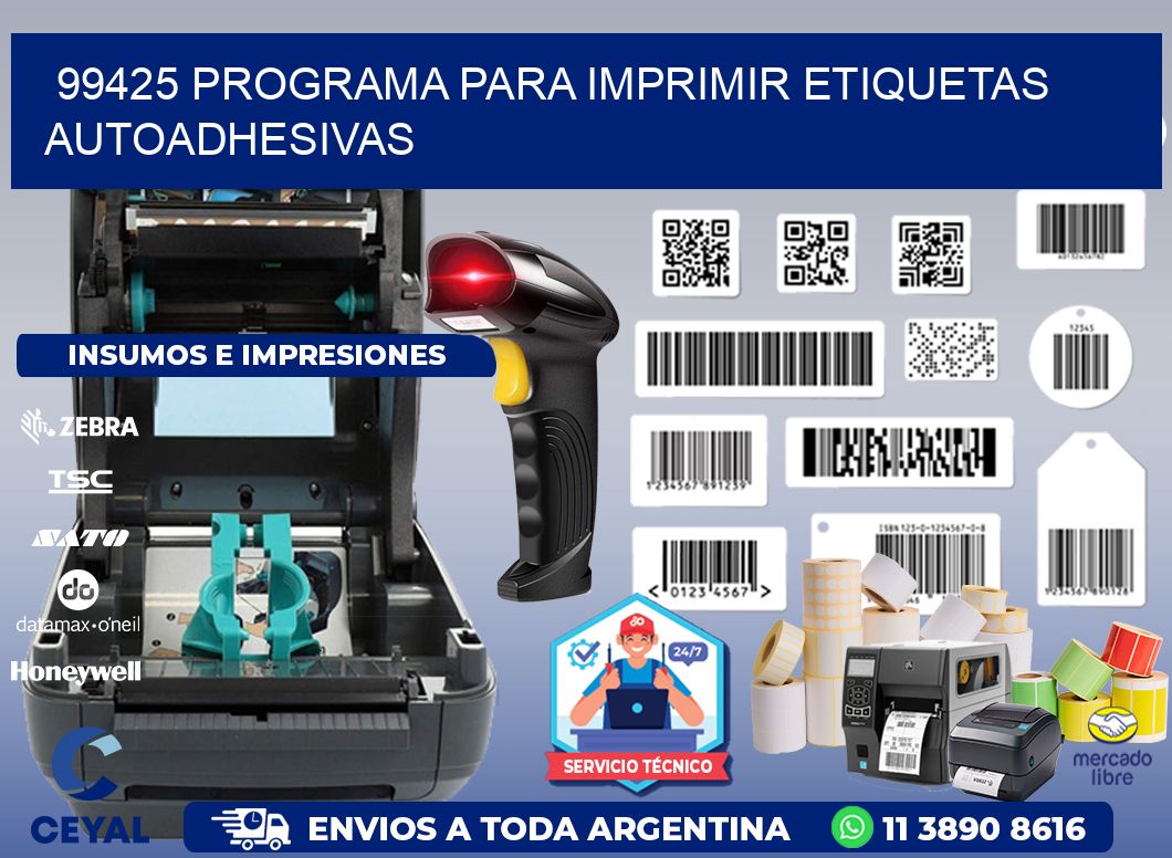99425 Programa para imprimir etiquetas autoadhesivas