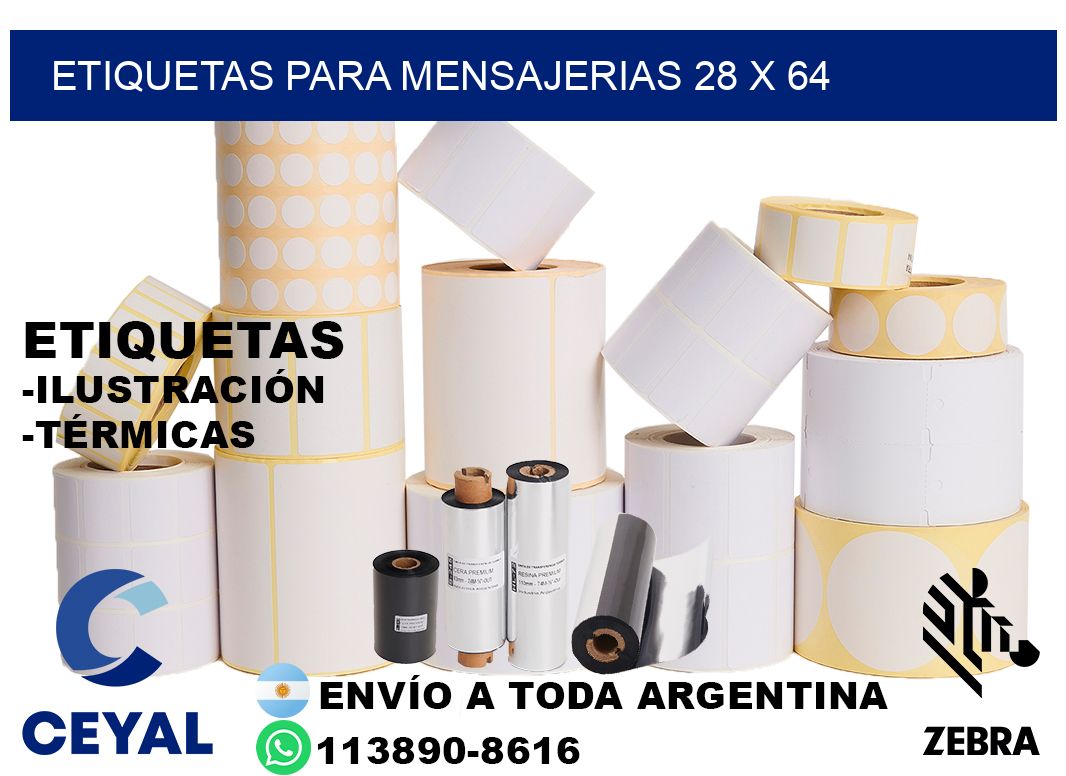 ETIQUETAS PARA MENSAJERIAS 28 x 64