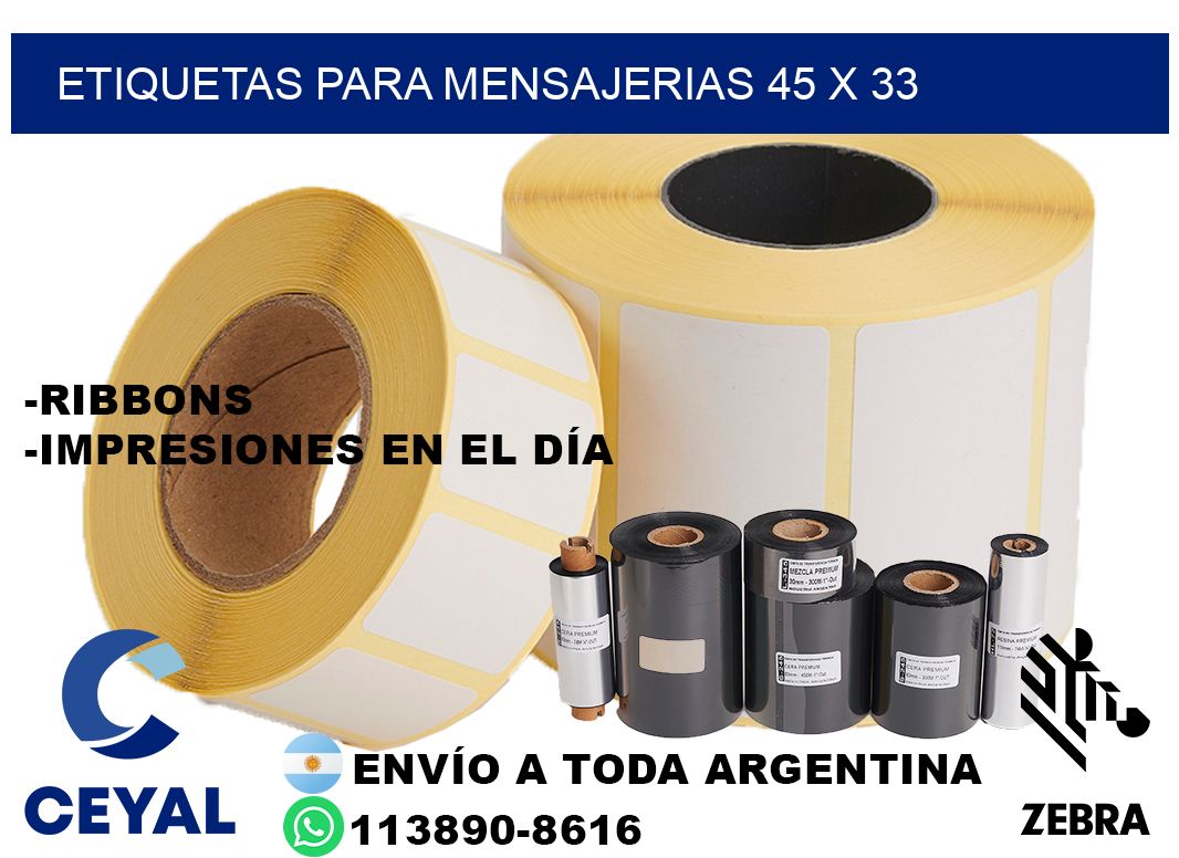 ETIQUETAS PARA MENSAJERIAS 45 x 33