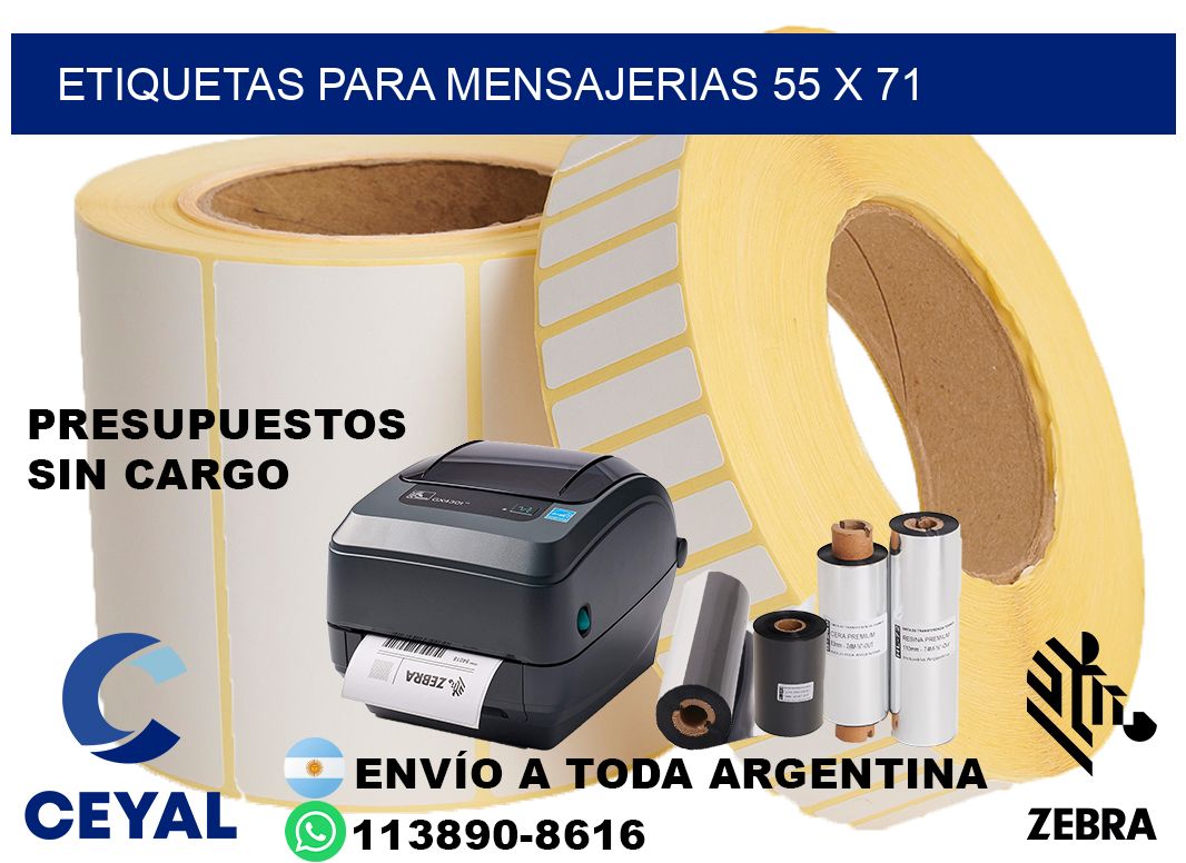 ETIQUETAS PARA MENSAJERIAS 55 x 71