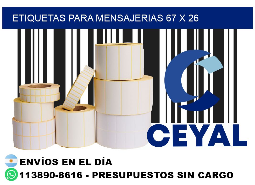 ETIQUETAS PARA MENSAJERIAS 67 x 26