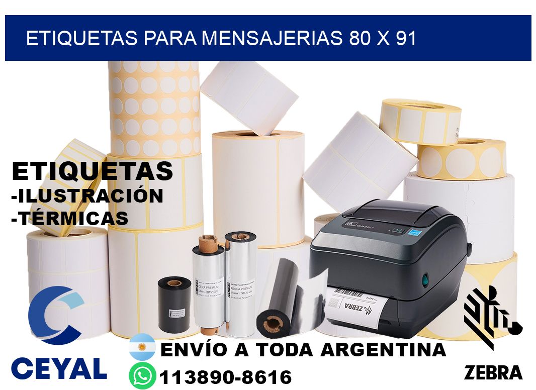 ETIQUETAS PARA MENSAJERIAS 80 x 91