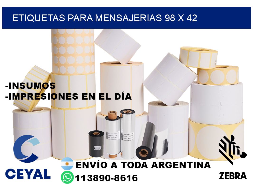 ETIQUETAS PARA MENSAJERIAS 98 x 42