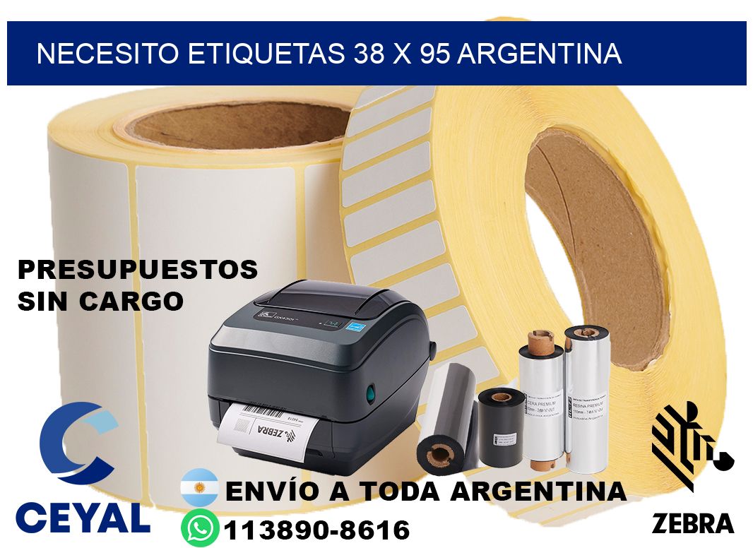 Necesito etiquetas 38 x 95 argentina