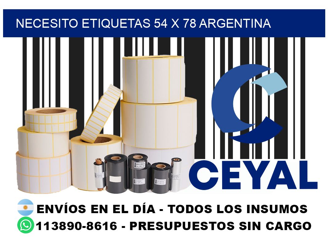 Necesito etiquetas 54 x 78 argentina
