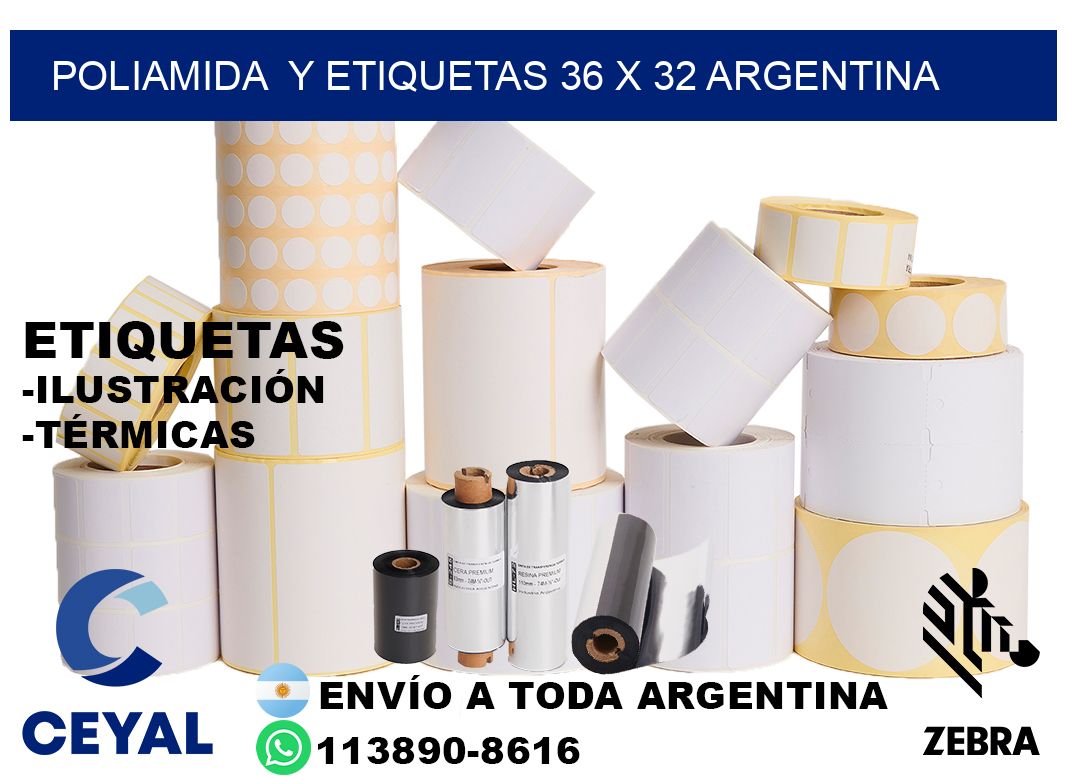 Poliamida  y etiquetas 36 x 32 argentina