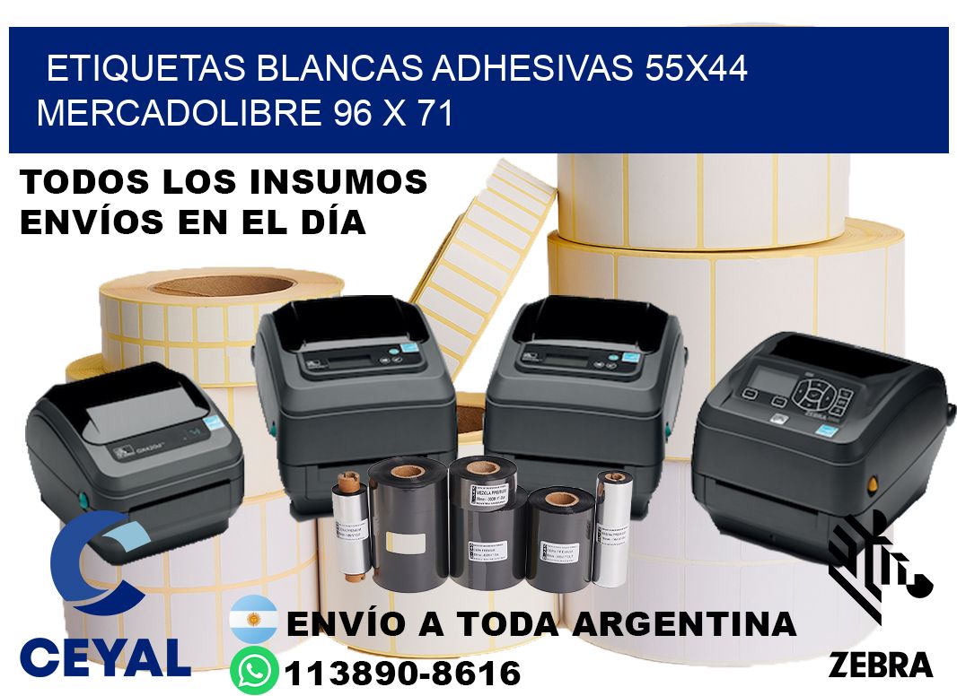 etiquetas blancas adhesivas 55x44 mercadolibre 96 x 71