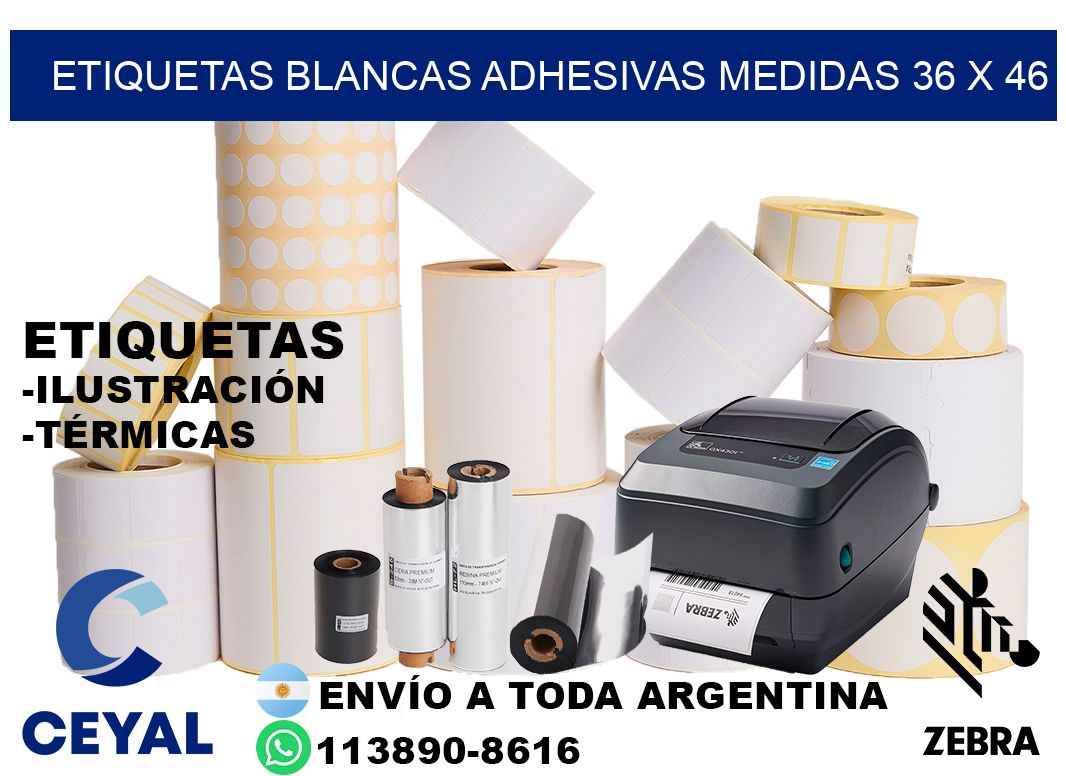 etiquetas blancas adhesivas medidas 36 x 46