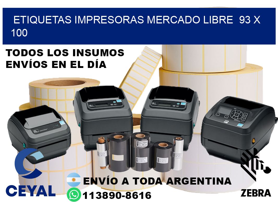 etiquetas impresoras mercado libre  93 x 100
