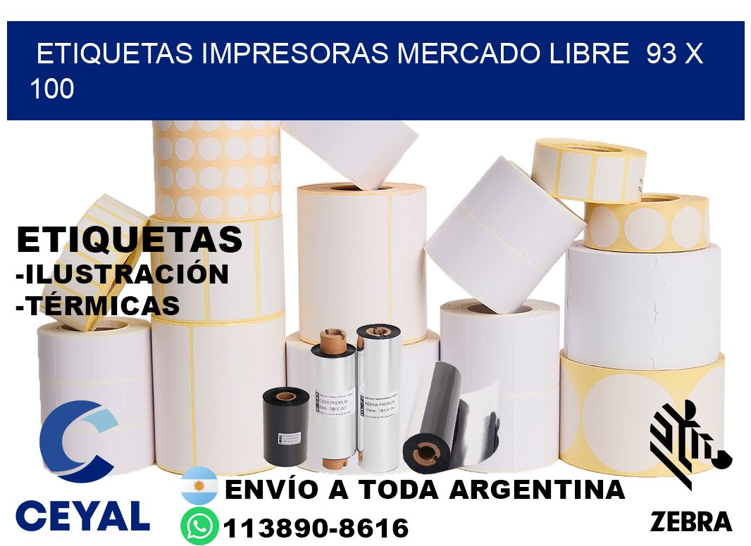 etiquetas impresoras mercado libre  93 x 100