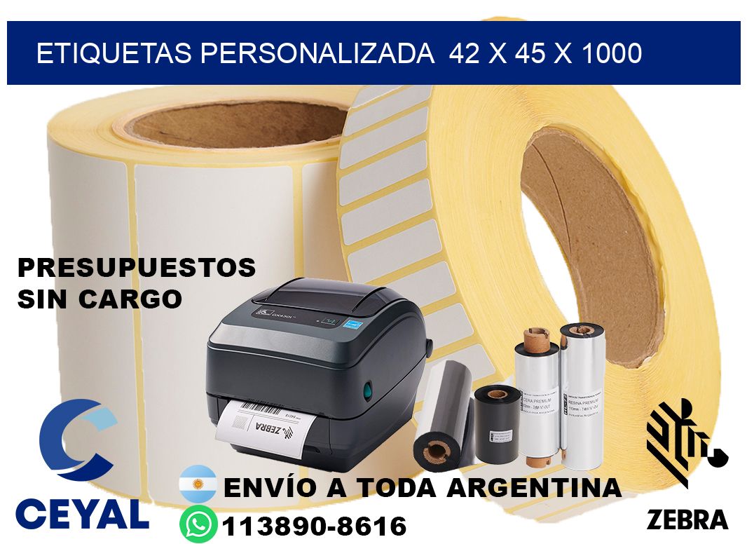etiquetas personalizada  42 x 45 x 1000