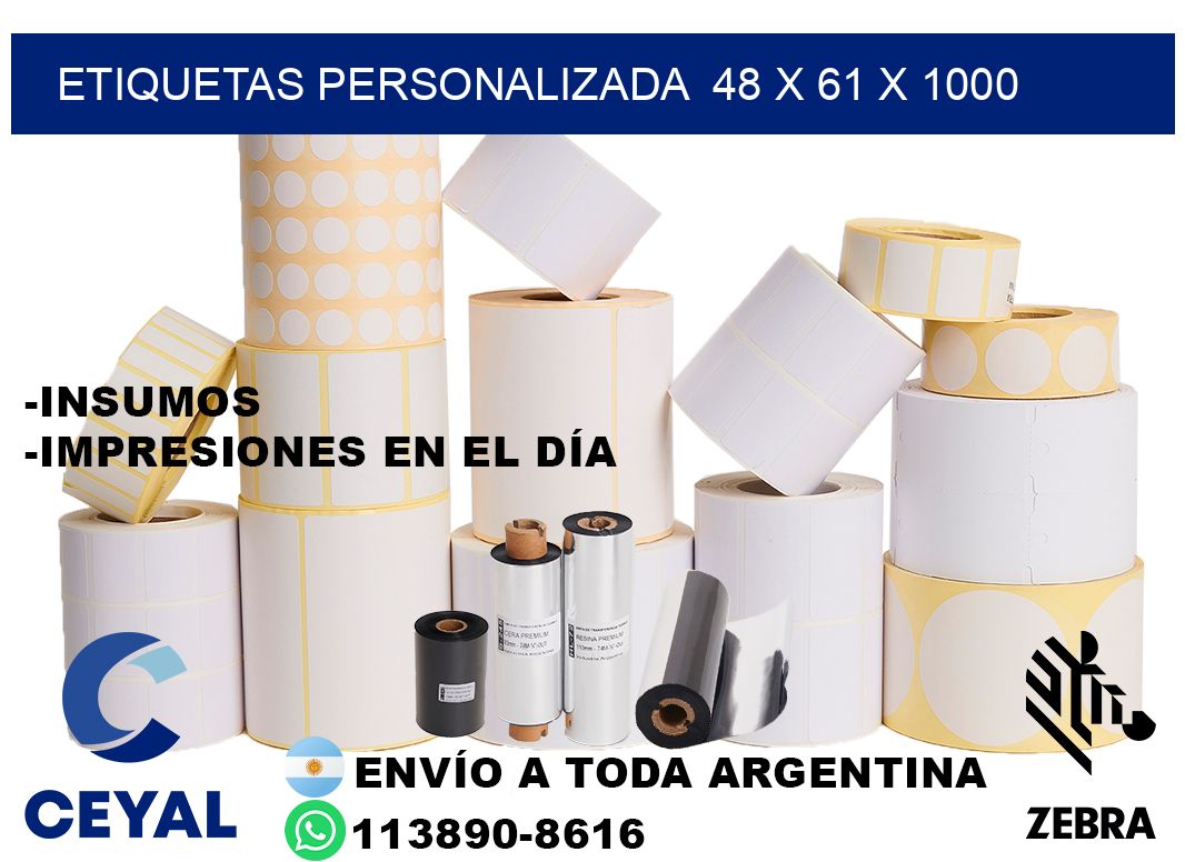 etiquetas personalizada  48 x 61 x 1000