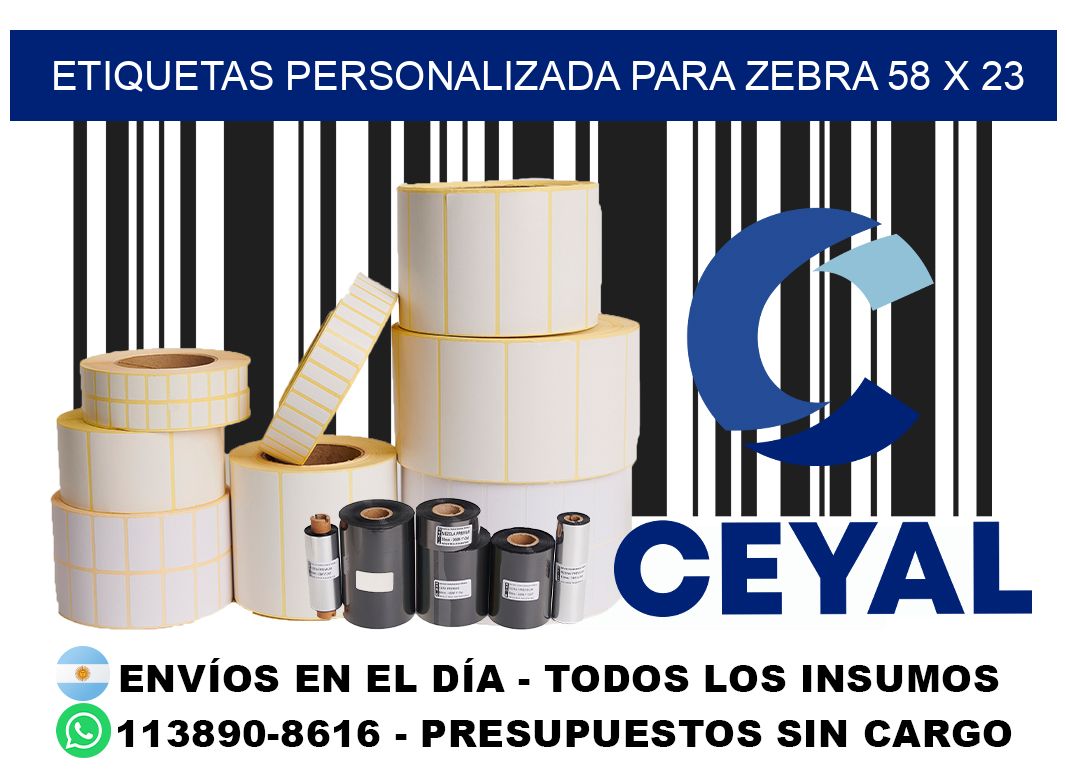 etiquetas personalizada para zebra 58 x 23