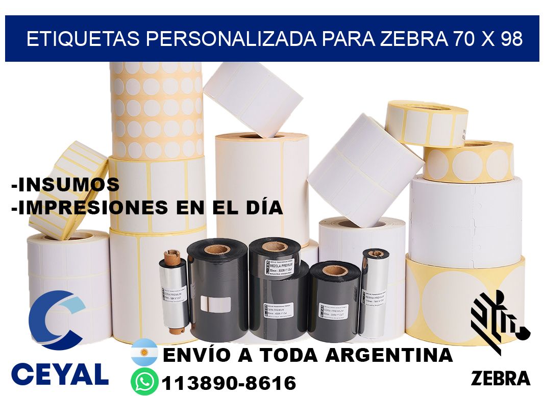 etiquetas personalizada para zebra 70 x 98