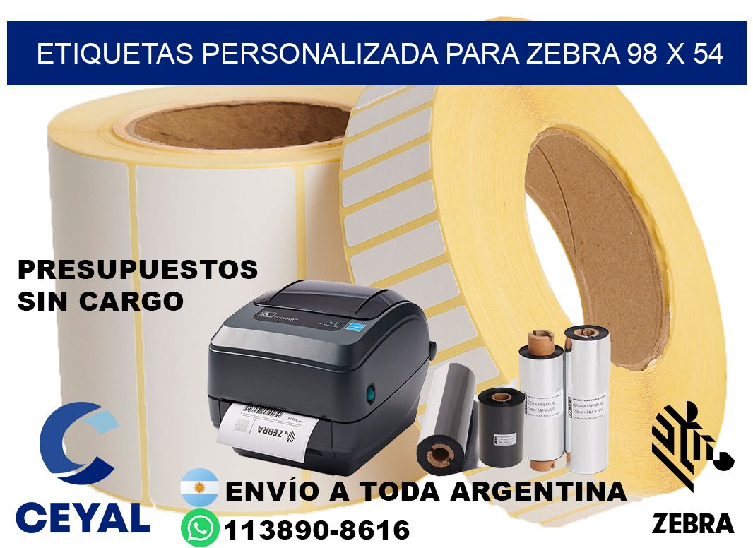 etiquetas personalizada para zebra 98 x 54