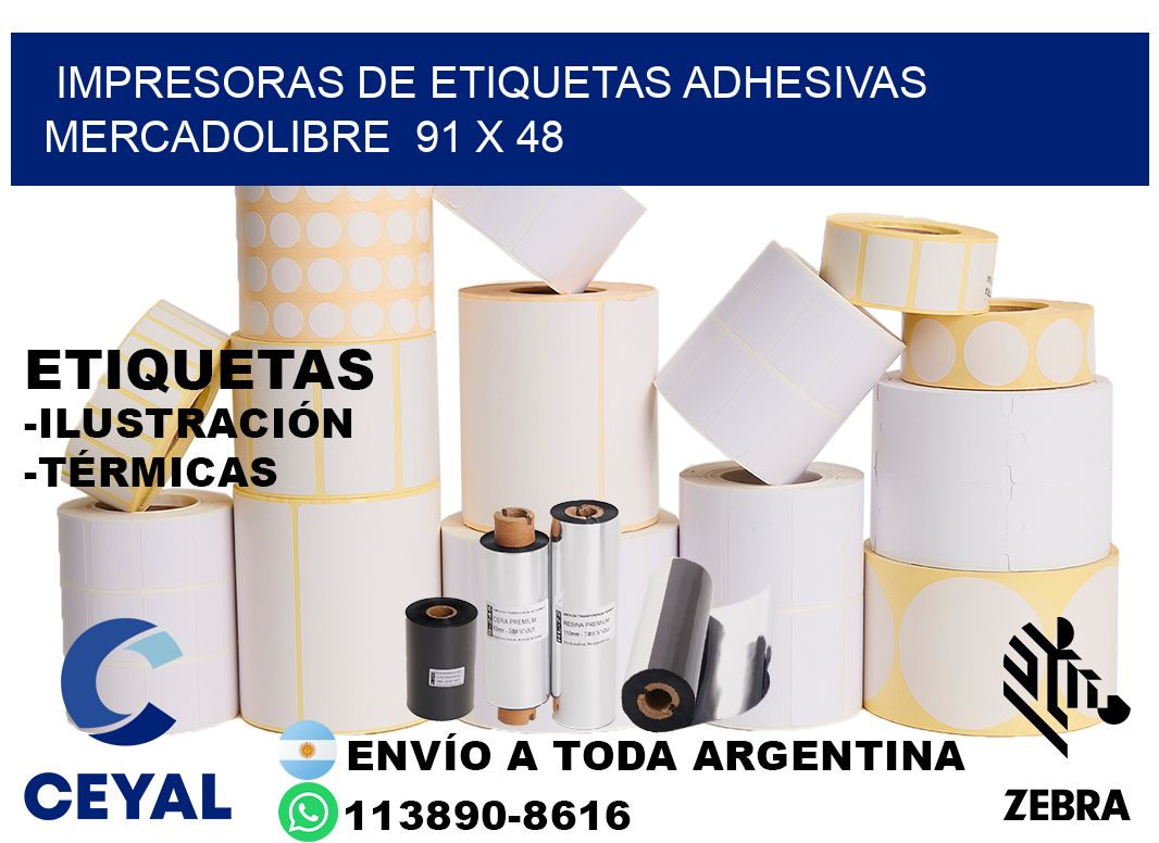 impresoras de etiquetas adhesivas mercadolibre  91 x 48