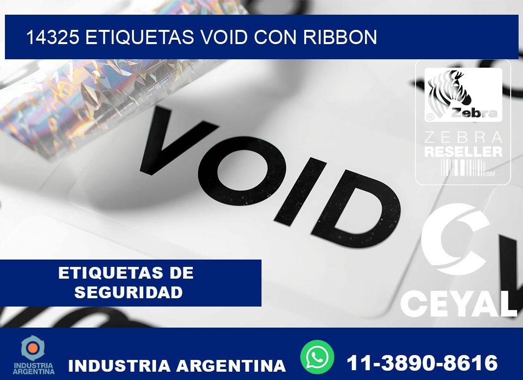 14325 etiquetas void con ribbon