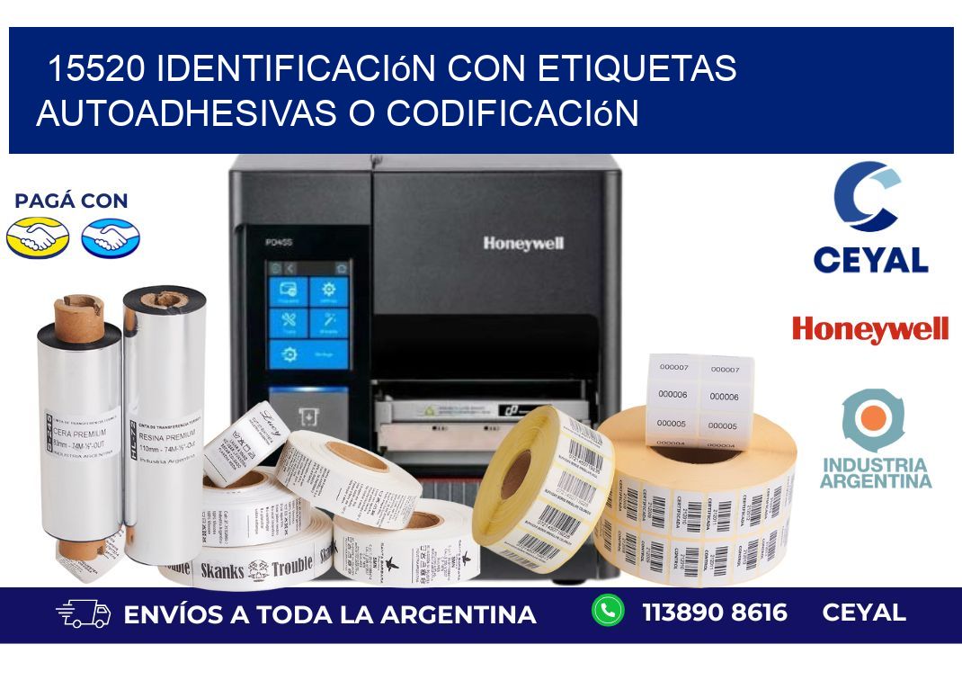 15520 identificación con etiquetas autoadhesivas o codificación
