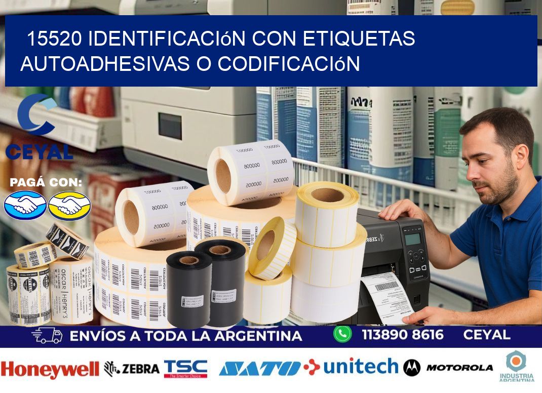 15520 identificación con etiquetas autoadhesivas o codificación