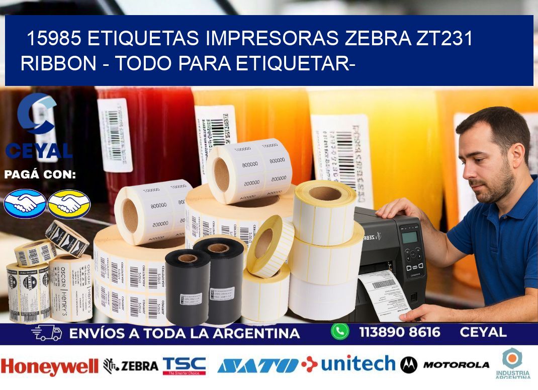 15985 etiquetas impresoras zebra zt231 ribbon – Todo para Etiquetar-